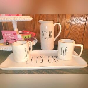 Rae Dunn INSPIRED White Ceramic Serving Dining Set